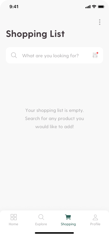 empty shopping list